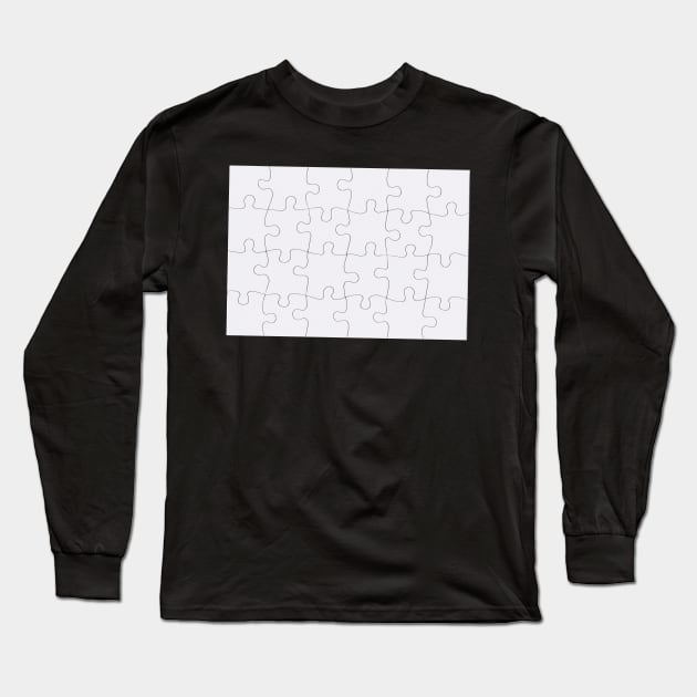 Jigsaw Puzzle Lines Design Long Sleeve T-Shirt by THP Creative